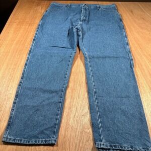 NWT Rustler Wrangler Jeans Mens 42x30 Regular Fit Straight Leg Blue Denim